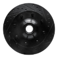 Picture of R1 80-85 Ford F-250 2WD (Excl Super Duty) Front Right Drilled & Slotted Black Brake Rotor