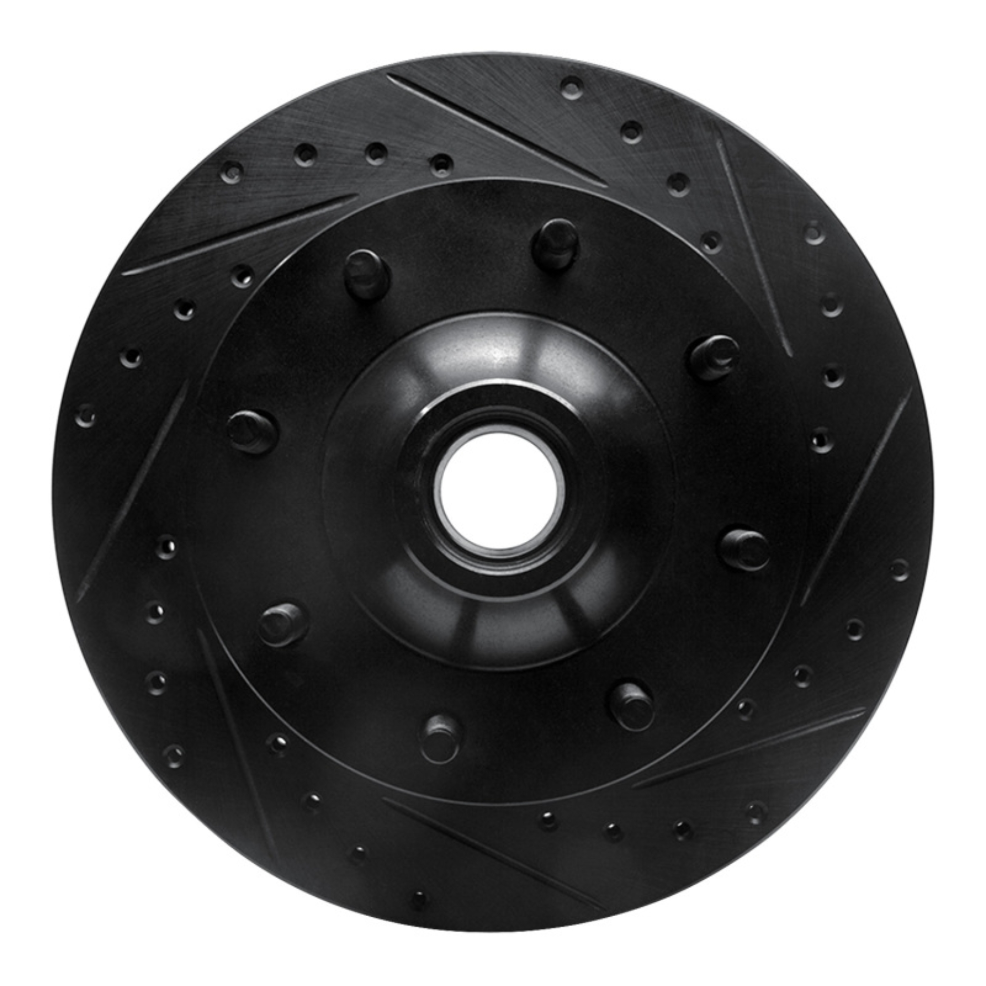 Picture of R1 80-85 Ford F-250 2WD (Excl Super Duty) Front Right Drilled & Slotted Black Brake Rotor