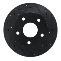Picture of R1 90-97 Ford AEROSTAR Left Front Drilled & Slotted Black Brake Rotor