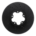 Picture of R1 15-25 Ford Transit-350 HD/DRW Front Right Drilled & Slotted Black Brake Rotor