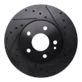 Picture of R1 16-23 Mercedes-Benz Metris Front Right Drilled & Slotted Black Brake Rotor