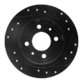 Picture of R1 86-98 Saab 9000 Rear Left Drilled & Slotted Black Brake Rotor