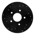 Picture of R1 89-93 Nissan Maxima Rear Left Drilled & Slotted Black Brake Rotor