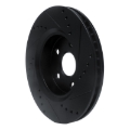 Picture of R1 18-22 Toyota C-HR Front Left Drilled & Slotted Black Brake Rotor