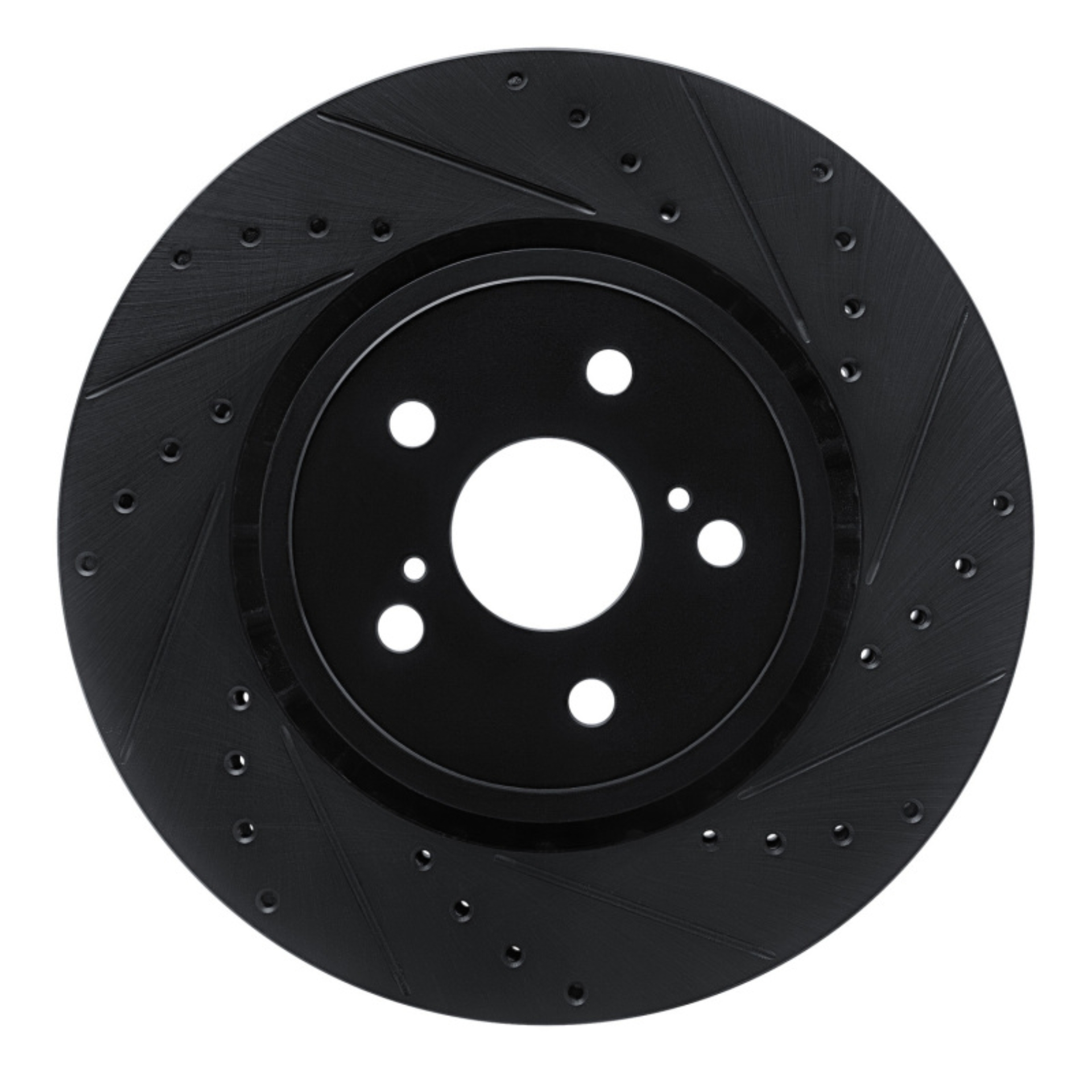 Picture of R1 21-25 Toyota RAV4 Prime (Plug-in Hybrid) Front Right Drilled & Slotted Black Brake Rotor