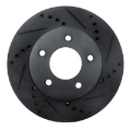 Picture of R1 96-98 Mazda MPV Front Right Drilled & Slotted Black Brake Rotor