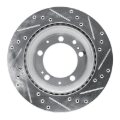 Picture of R1 87-89 Porsche 944 Except Turbo Rear Left Drilled & Slotted Silver Brake Rotor