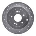 Picture of R1 07-09 Hyundai SANTA FE Rear Left Drilled & Slotted Silver Brake Rotor