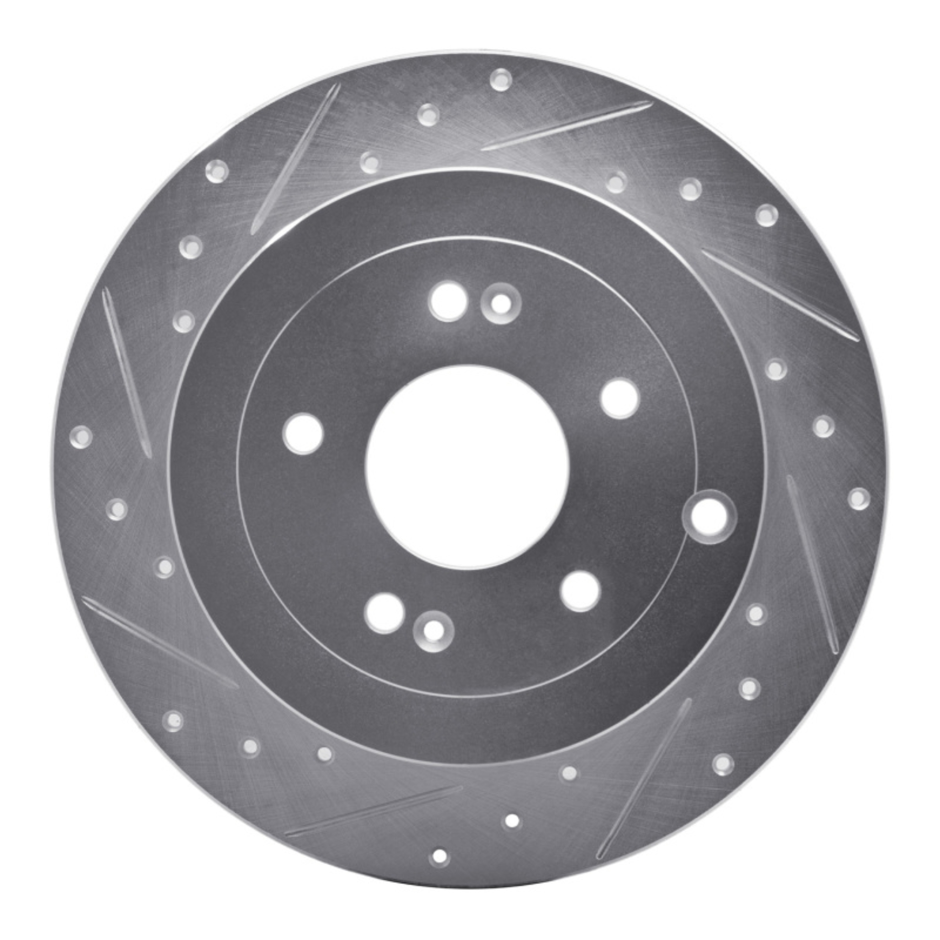 Picture of R1 07-09 Hyundai SANTA FE Rear Left Drilled & Slotted Silver Brake Rotor