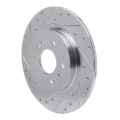 Picture of R1 19-25 Hyundai SANTA FE Rear Left Drilled & Slotted Silver Brake Rotor