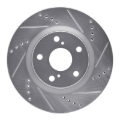 Picture of R1 21-25 Genesis G90 Rear Right Drilled & Slotted Silver Brake Rotor