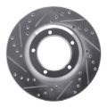 Picture of R1 90-16 Land Rover Defender 90 Front Left Drilled & Slotted Silver Brake Rotor