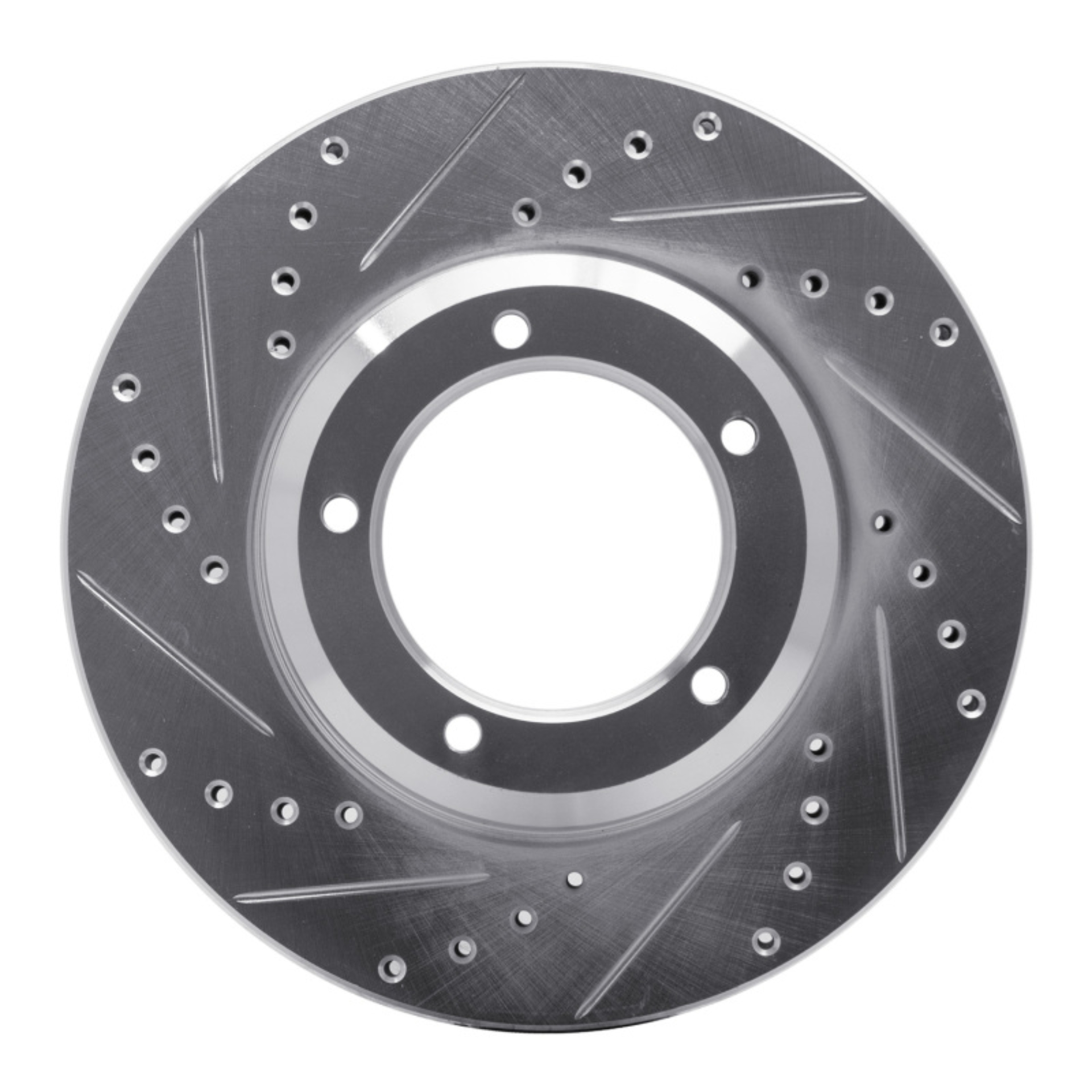 Picture of R1 90-16 Land Rover Defender 90 Front Left Drilled & Slotted Silver Brake Rotor