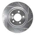 Picture of R1 06-09 Land Rover Range Rover Front Right Drilled & Slotted Silver Brake Rotor
