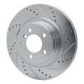 Picture of R1 06-09 Land Rover Range Rover Front Right Drilled & Slotted Silver Brake Rotor