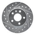 Picture of R1 91-95 Alfa Romeo 164 Rear Left Drilled & Slotted Silver Brake Rotor