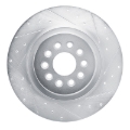 Picture of R1 03-05 Jaguar S-Type Rear Right Drilled & Slotted Silver Brake Rotor