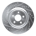 Picture of R1 14-21 Jaguar F-Type Rear Left Drilled & Slotted Silver Brake Rotor