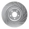 Picture of R1 14-21 Jaguar F-Type Rear Left Drilled & Slotted Silver Brake Rotor