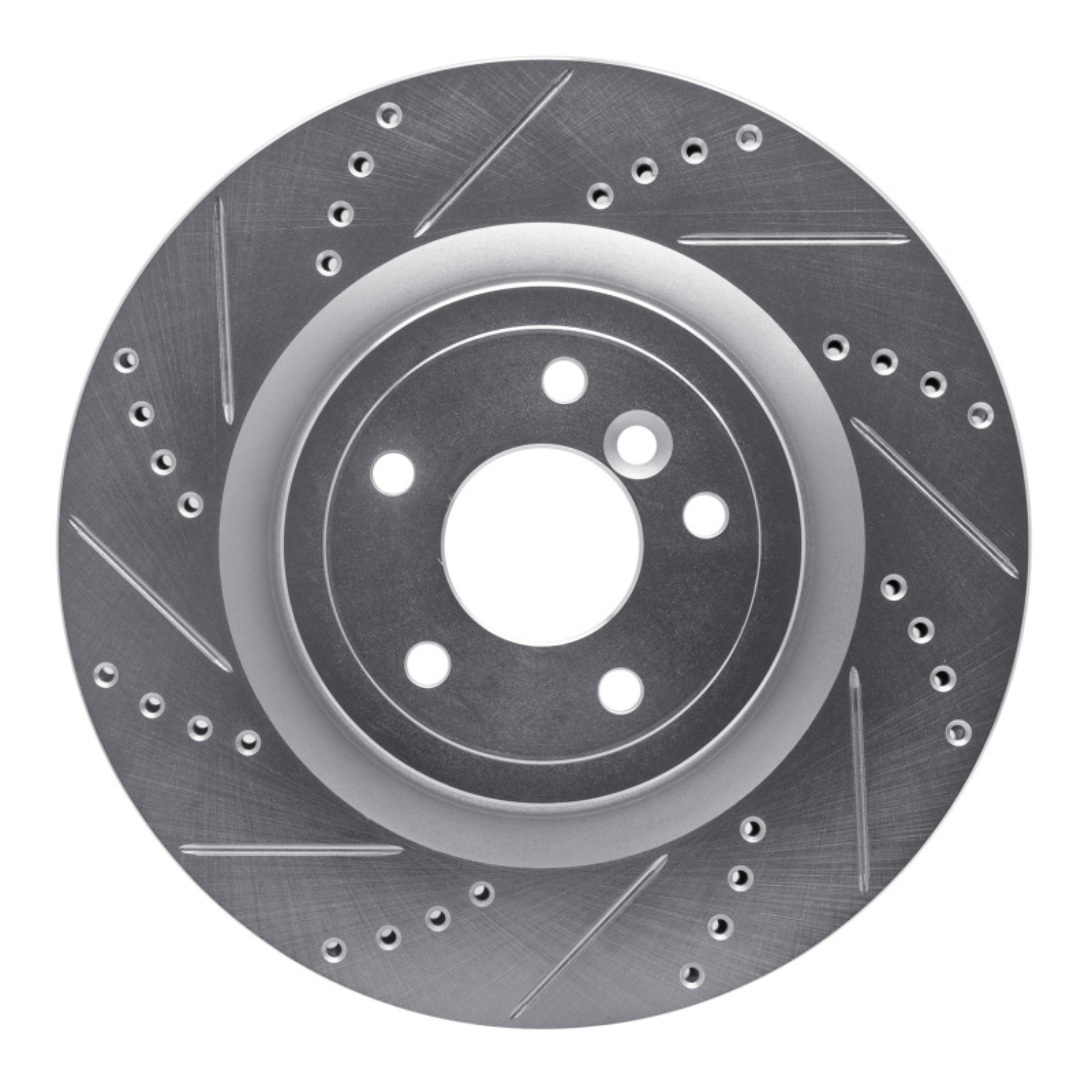 Picture of R1 16-24 Jaguar XF Rear Left Drilled & Slotted Silver Brake Rotor