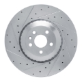 Picture of R1 21-25 Jaguar F-Pace Front Left Drilled & Slotted Silver Brake Rotor