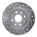 Picture of R1 98-03 Kia SEPHIA Rear Left Drilled & Slotted Silver Brake Rotor