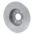 Picture of R1 98-03 Kia SEPHIA Rear Left Drilled & Slotted Silver Brake Rotor