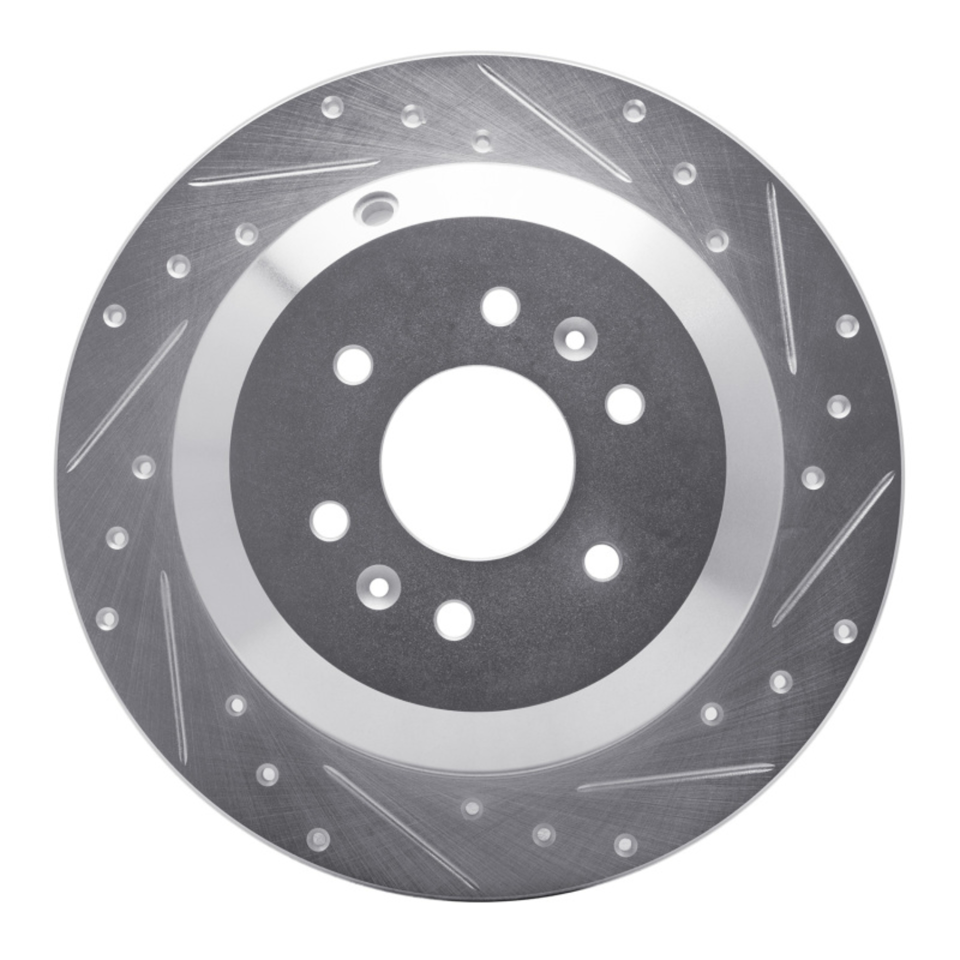 Picture of R1 09-10 Kia BORREGO Rear Right Drilled & Slotted Silver Brake Rotor