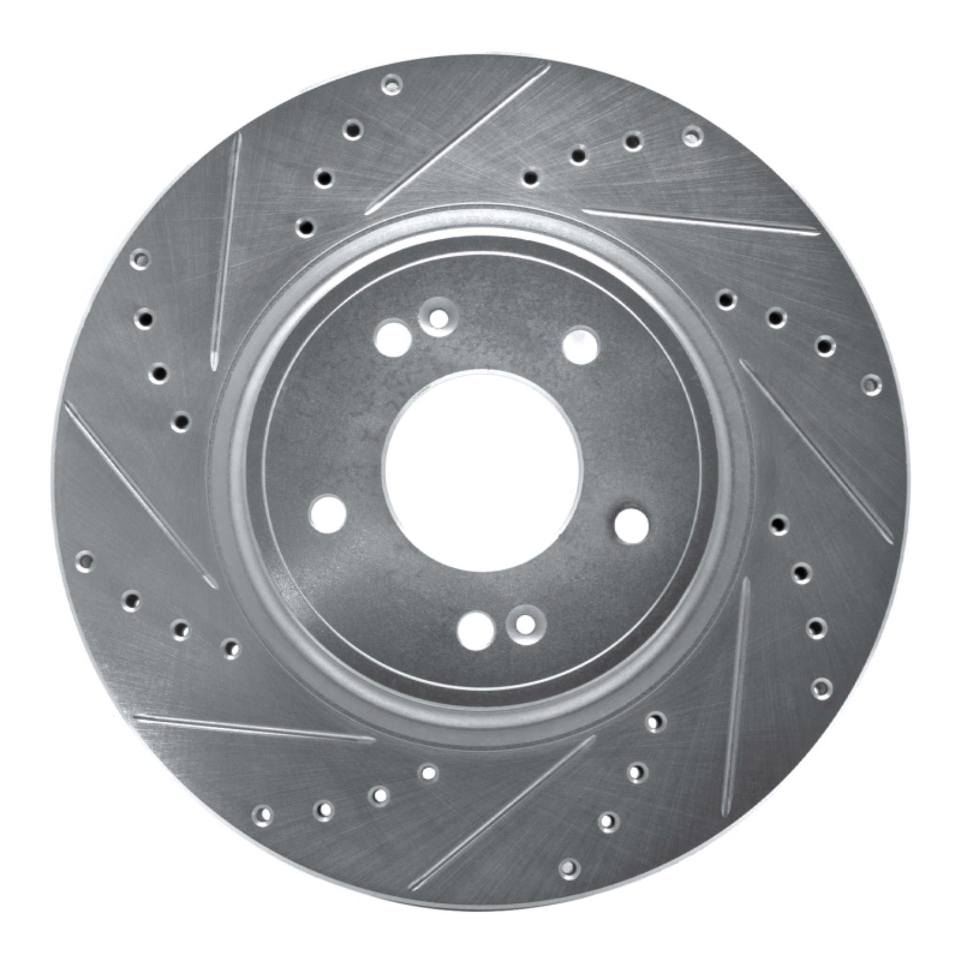Picture of R1 18-23 Genesis G70 Front Left Drilled & Slotted Silver Brake Rotor