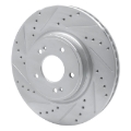 Picture of R1 18-23 Genesis G70 Front Left Drilled & Slotted Silver Brake Rotor