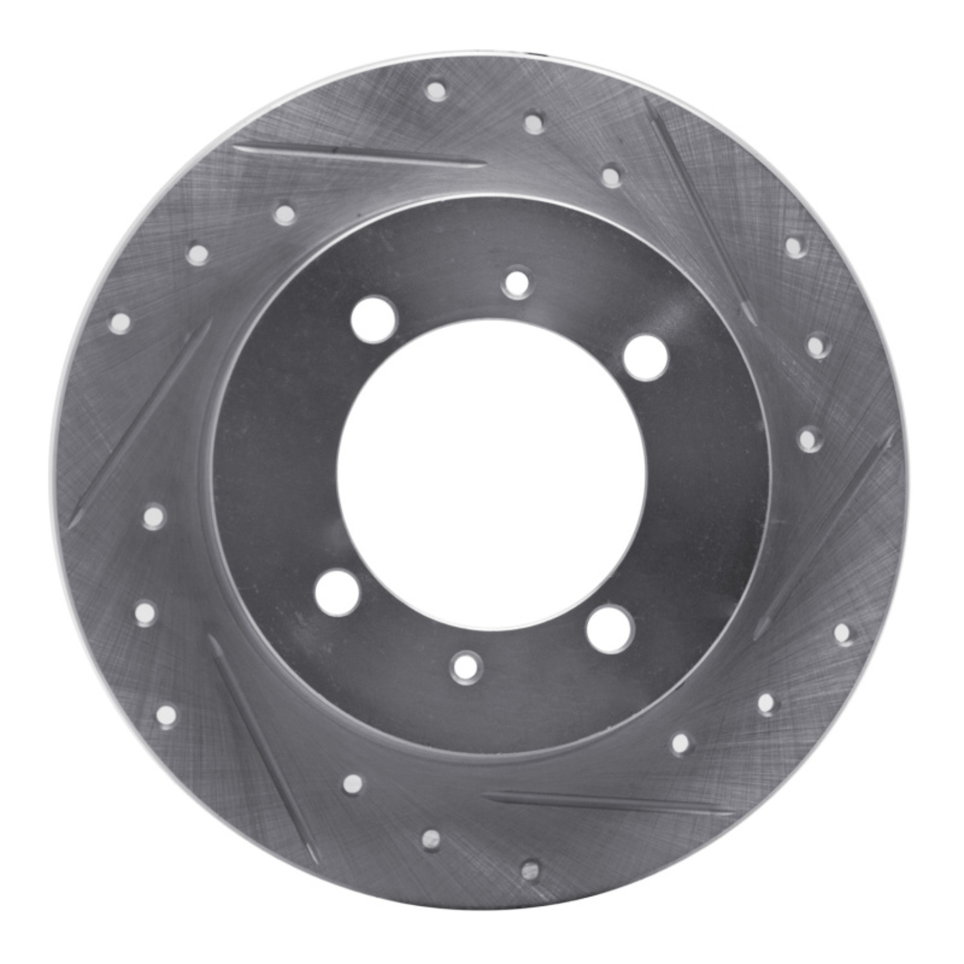 Picture of R1 00-07 Mitsubishi Space Star (Mexico) Rear Right Drilled & Slotted Silver Brake Rotor