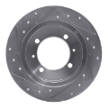 Picture of R1 00-07 Mitsubishi Space Star (Mexico) Rear Right Drilled & Slotted Silver Brake Rotor