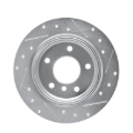 Picture of R1 95-99 BMW 318TI Rear Left Drilled & Slotted Silver Brake Rotor