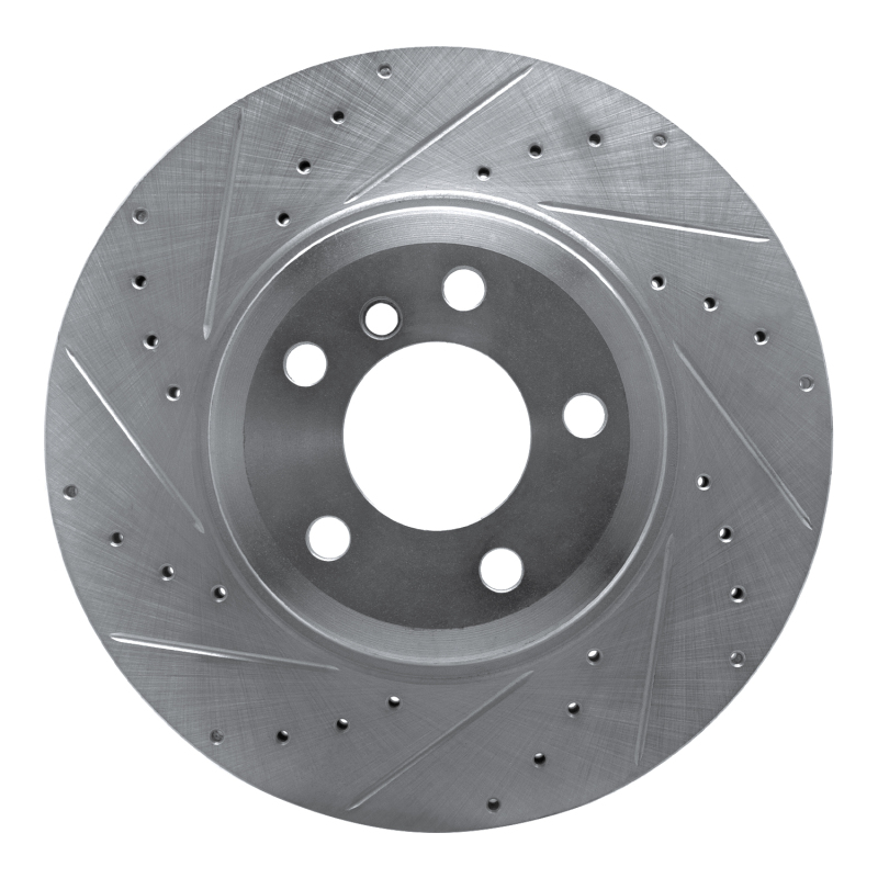 Picture of R1 07-19 BMW X5 Rear Left Drilled & Slotted Silver Brake Rotor