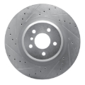 Picture of R1 10-14 BMW X5 Rear Left Drilled & Slotted Silver Brake Rotor