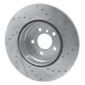 Picture of R1 07-19 BMW X5 Rear Left Drilled & Slotted Silver Brake Rotor