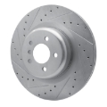 Picture of R1 10-14 BMW X5 Rear Left Drilled & Slotted Silver Brake Rotor