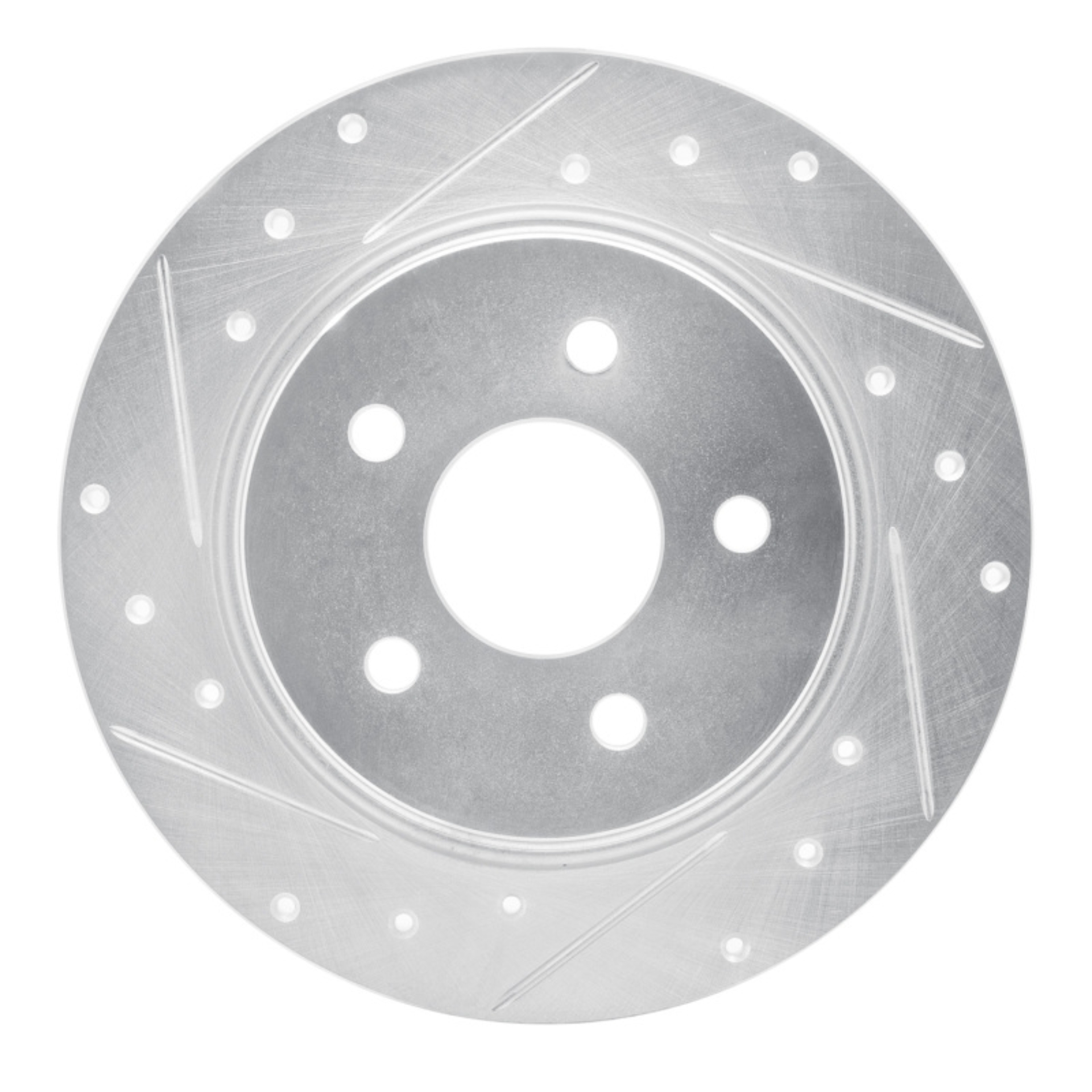 Picture of R1 20-25 Chrysler Pacifica Rear Right Drilled & Slotted Silver Brake Rotor