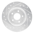 Picture of R1 20-25 Chrysler Pacifica Rear Right Drilled & Slotted Silver Brake Rotor