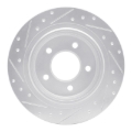 Picture of R1 04-08 Chrysler Pacifica Rear Right Drilled & Slotted Silver Brake Rotor