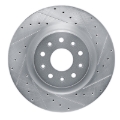 Picture of R1 20-25 Chrysler Pacifica Front Right Drilled & Slotted Silver Brake Rotor