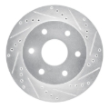 Picture of R1 03-17 Dodge Viper Rear Right Drilled & Slotted Silver Brake Rotor