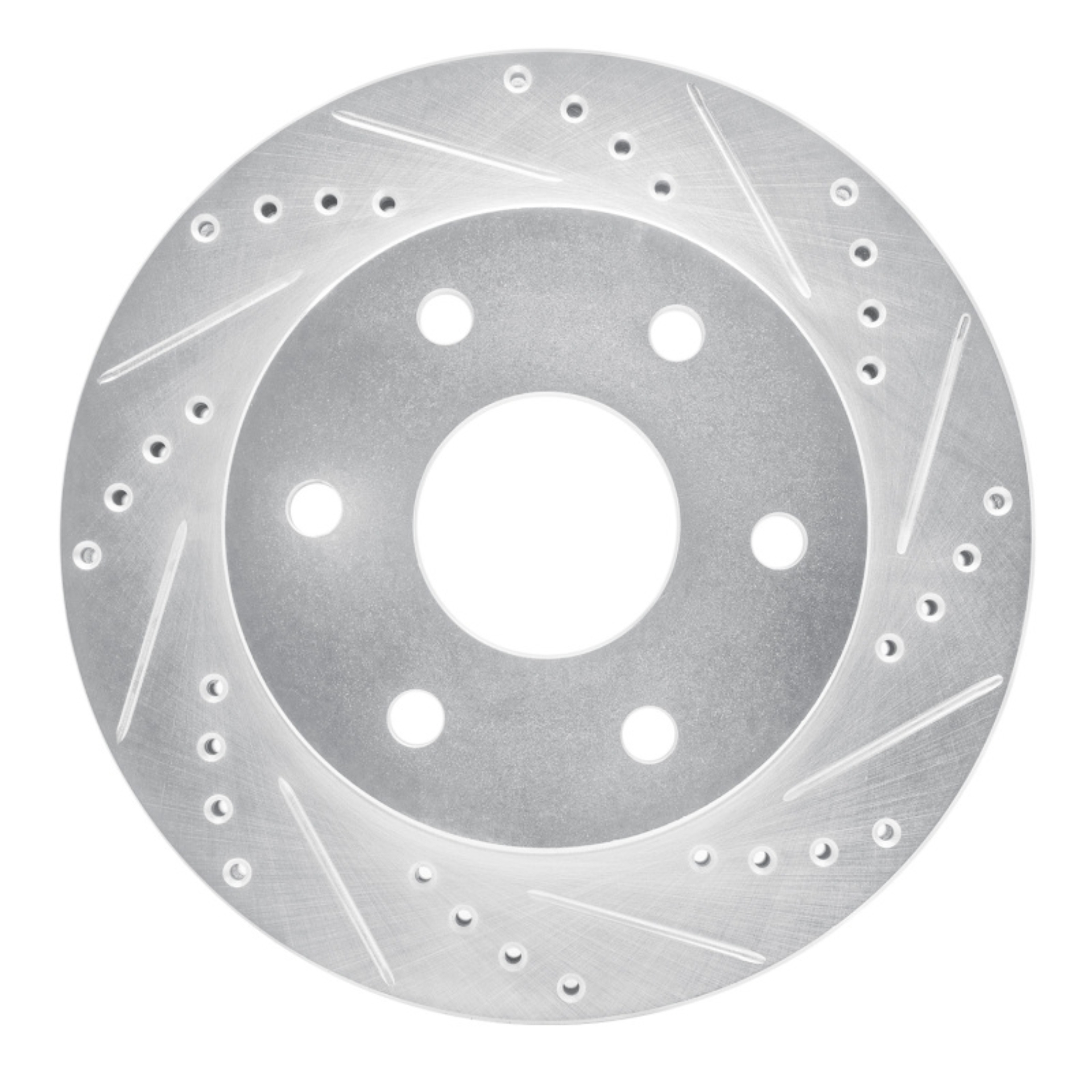 Picture of R1 03-17 Dodge Viper Rear Right Drilled & Slotted Silver Brake Rotor