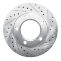 Picture of R1 80-93 Dodge Ramcharger 4WD Front Right Drilled & Slotted Silver Brake Rotor