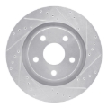 Picture of R1 12-18 Jeep Wrangler Front Right Drilled & Slotted Silver Brake Rotor