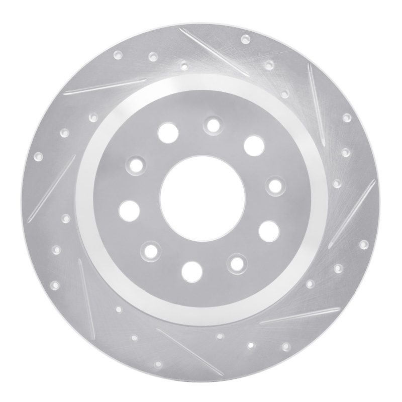 Picture of R1 18-25 Jeep Wrangler Rear Right Drilled & Slotted Silver Brake Rotor