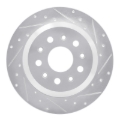 Picture of R1 18-25 Jeep Wrangler Rear Right Drilled & Slotted Silver Brake Rotor