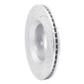 Picture of R1 12-18 Jeep Wrangler Front Right Drilled & Slotted Silver Brake Rotor