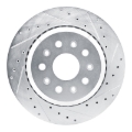 Picture of R1 20-25 Jeep Gladiator Rear Right Drilled & Slotted Silver Brake Rotor