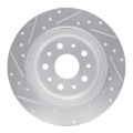 Picture of R1 18-25 Jeep Wrangler Rear Right Drilled & Slotted Silver Brake Rotor